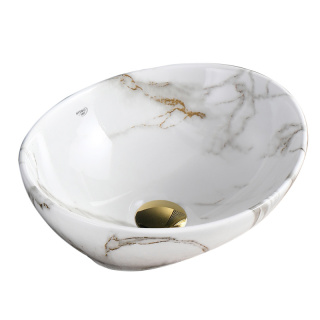 UMYWALKA NABLATOWA CERAMICZNA MARMUROWA OWALNA LUMO-MAR1-340