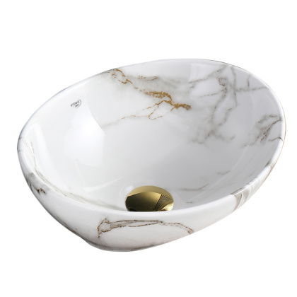 UMYWALKA NABLATOWA CERAMICZNA MARMUROWA OWALNA LUMO-MAR1-340