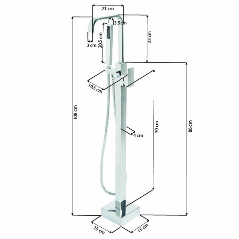 BATERIA ŁAZIENKOWA WOLNOSTOJĄCA F2037A CHROM