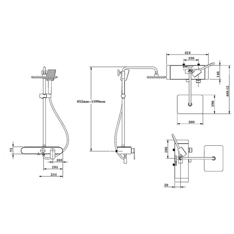 BATERIA PRYSZNICOWA NATYNKOWA F700W BIAŁA LCD BATERIA PRYSZNICOWA NATYNKOWA F700W BIAŁA LCD