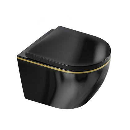 MISKA WC WISZĄCA RIMLESS MIZU-BL-GL-RIM-02 CZARNA DESKA WOLNOOPADAJĄCA DUROPLAST