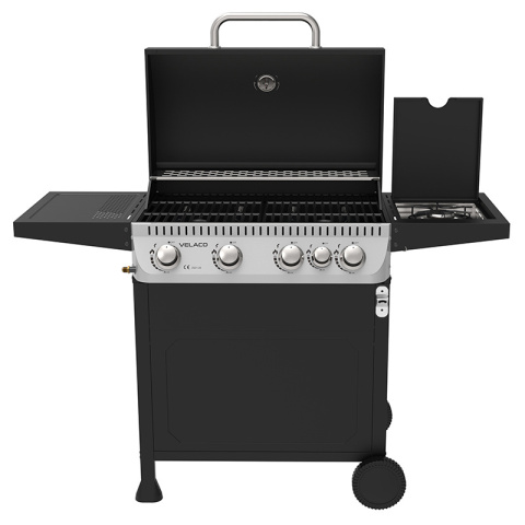 GRILL OGRODOWY GAZOWY Z POKRYWĄ I PÓŁKAMI APOLLO-C CZARNY RUSZT ŻELIWNY 14,5 KW + POKROWIEC GRILL OGRODOWY GAZOWY Z POKRYWĄ I PÓŁKAMI APOLLO-C CZARNY RUSZT ŻELIWNY 14,5 KW + POKROWIEC