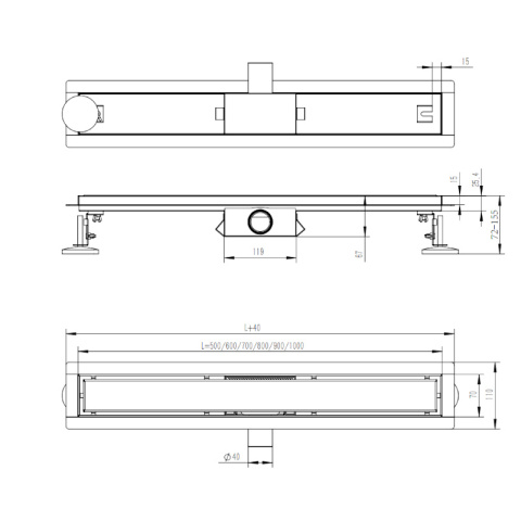 ODPŁYW LINIOWY DL01 FIX G1 SATIN 70 CM ODPŁYW LINIOWY DL01 FIX G1 SATIN 70 CM