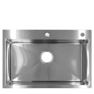 ZLEW KUCHENNY ZLEWOZMYWAK JEDNOKOMOROWY STALOWY INOX ALOR-CH-68X45 DOZOWNIK SYFON UCHWYTY
