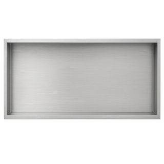 PÓŁKA ŁAZIENKOWA WNĘKOWA IGA Z KOŁNIERZEM CHROM 60X30X10 CM