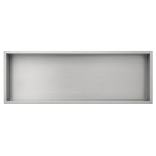 PÓŁKA ŁAZIENKOWA WNĘKOWA IGA Z KOŁNIERZEM CHROM 90X30X10 CM
