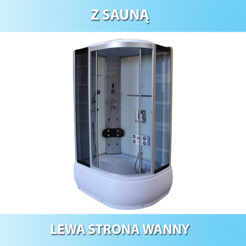KABINA PRYSZNICOWA Z HYDROMASAŻEM I SAUNĄ WSH7106LWS LEWA BIAŁA 120x80 CM KABINA PRYSZNICOWA Z HYDROMASAŻEM I SAUNĄ WSH7106LWS LEWA BIAŁA 120x80 CM