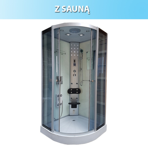 KABINA PRYSZNICOWA Z HYDROMASAŻEM I SAUNĄ WSH7180WS 80x80 CM