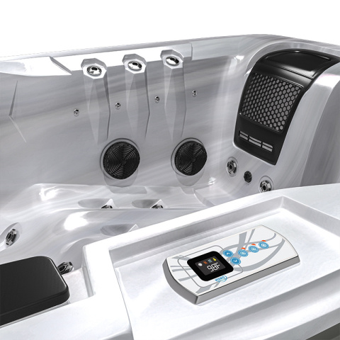 JACUZZI OGRODOWE WANNA SPA749 CAPPUCCINO OBUDOWA SZARA 200x135 CM 230V