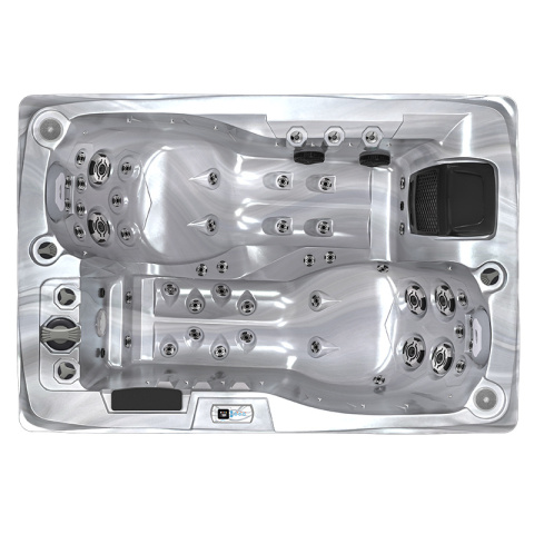 JACUZZI OGRODOWE WANNA SPA749 CAPPUCCINO OBUDOWA SZARA 200x135 CM 230V