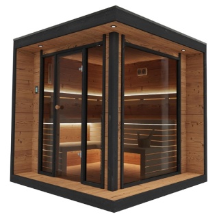 SAUNA OGRODOWA FIŃSKA ALTANKA Z PIECEM EDA 9kW 8 OSOBOWA 250x250 CM
