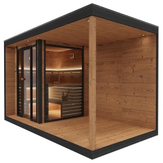 SAUNA OGRODOWA FIŃSKA ALTANKA Z PIECEM GABI 9kW 6-7 OSOBOWA 250x500 CM