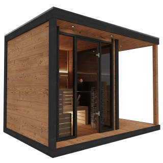 SAUNA OGRODOWA FIŃSKA ALTANKA Z PIECEM NORI 9kW 6-7 OSOBOWA 250x350 CM