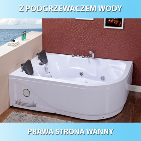 WANNA Z HYDROMASAŻEM CARMEN 631RH PRAWA BIAŁA 180x120 CM WANNA Z HYDROMASAŻEM CARMEN 631RH PRAWA BIAŁA 180x120 CM