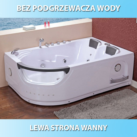 WANNA Z HYDROMASAŻEM CREATIVE 665L LEWA 180x120 CM WANNA Z HYDROMASAŻEM CREATIVE 665L LEWA 180x120 CM