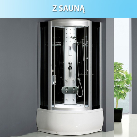 KABINA PRYSZNICOWA Z HYDROMASAŻEM I SAUNĄ WSH7101S 90x90 CM