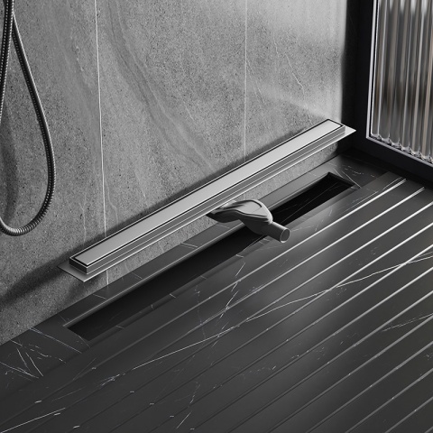 ODPŁYW LINIOWY 80 CM INOX NISKI SYFON 360 WYSOKA PRZEPUSTOWOŚĆ DL05 FIX G1