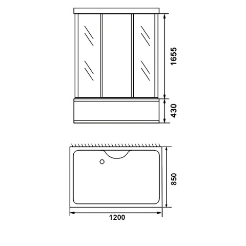 KABINA PRYSZNICOWA Z HYDROMASAŻEM WSH7716W BIAŁA 120x85 CM