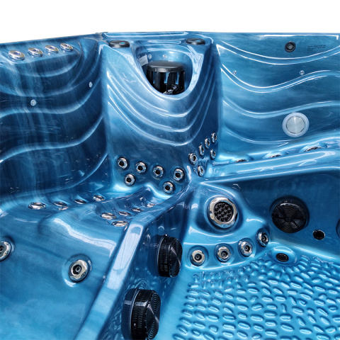 JACUZZI OGRODOWE WANNA SPA560 NIEBIESKA FALA OCEANU OBUDOWA ANTRACYT 220x220 CM JACUZZI OGRODOWE WANNA SPA560 NIEBIESKA FALA OCEANU OBUDOWA ANTRACYT 220x220 CM