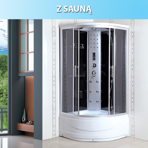 KABINA PRYSZNICOWA Z HYDROMASAŻEM I SAUNA WSH306AS 90x90 CM KABINA PRYSZNICOWA Z HYDROMASAŻEM I SAUNA WSH306AS 90x90 CM
