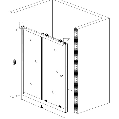 DRZWI PRYSZNICOWE SH02E CHROM 120 CM 6 MM DRZWI PRYSZNICOWE SH02E CHROM 120 CM 6 MM
