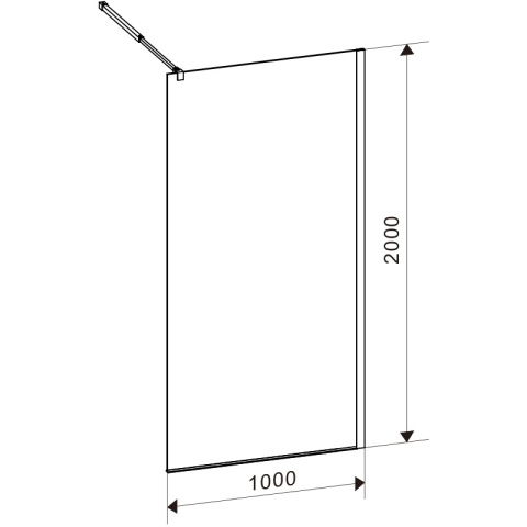 ŚCIANKA PRYSZNICOWA SH04D CZARNA 100 CM 8 MM