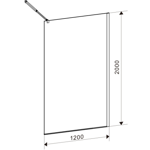 ŚCIANKA PRYSZNICOWA SH07F CZARNA 120 CM 8 MM ŚCIANKA PRYSZNICOWA SH07F CZARNA 120 CM 8 MM