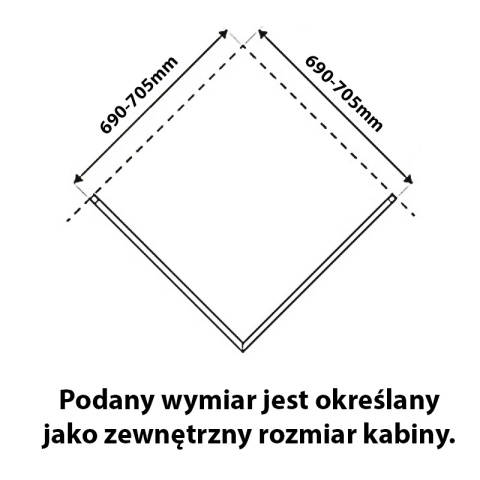 KABINA PRYSZNICOWA KWADRATOWA KZ04A CHROM 70x70 CM