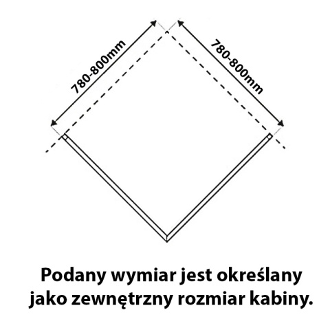 KABINA PRYSZNICOWA KWADRATOWA BS05A CZARNA 80x80 CM