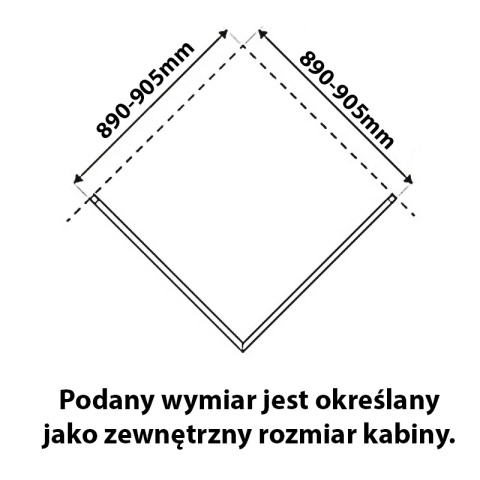 KABINA PRYSZNICOWA KWADRATOWA KZ08C CZARNA 90x90 CM