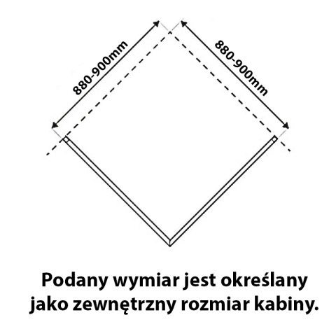 KABINA PRYSZNICOWA KWADRATOWA BS11B CZARNA 90x90 CM