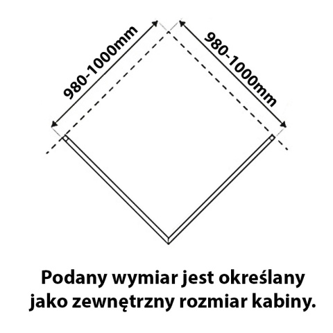 KABINA PRYSZNICOWA KWADRATOWA KZ1290C CHROM 100x100 CM