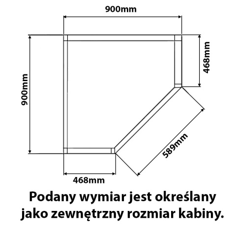 KABINA PRYSZNICOWA PIĘCIOKĄTNA KZ4026B CZARNA 90x90 CM