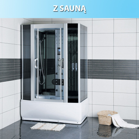 KABINA PRYSZNICOWA Z HYDROMASAŻEM I SAUNA SARA 9913S 140x85 CM
