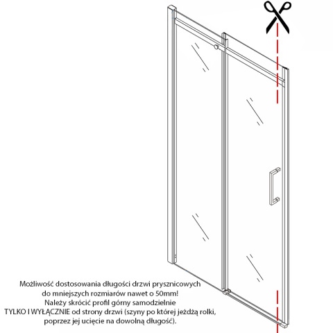 DRZWI PRYSZNICOWE KZ14A CZARNE 95-100 CM 6 MM DRZWI PRYSZNICOWE KZ14A CZARNE 95-100 CM 6 MM