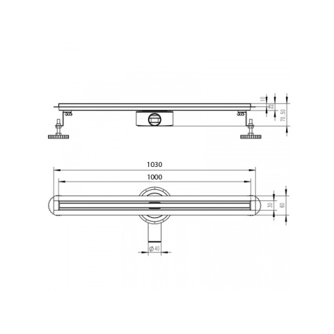 ODPŁYW LINIOWY OBROTOWY SLIM DL03 SATIN 100 CM