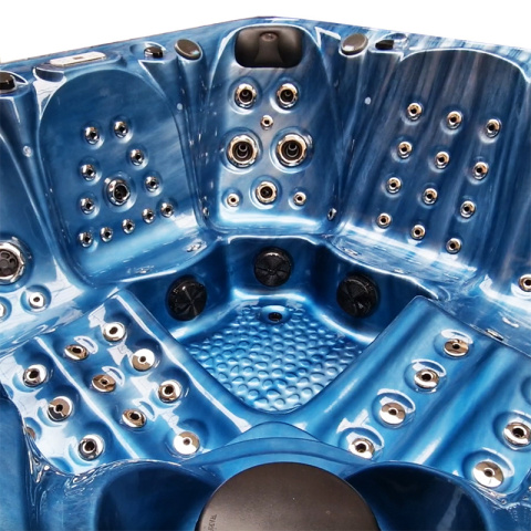 JACUZZI OGRODOWE WANNA SPA510 NIEBIESKA FALA OBUDOWA SZARA 210x210 CM
