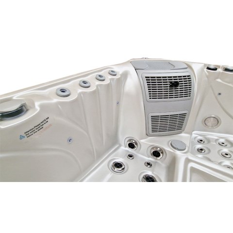 JACUZZI OGRODOWE WANNA SPA561 BIAŁA PERŁA OBUDOWA ANTRACYT 210x210 CM