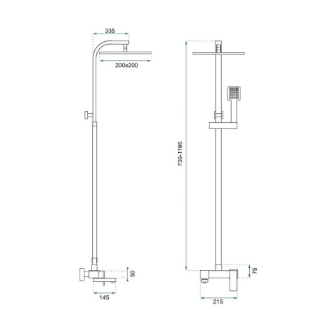 BATERIA PRYSZNICOWA ŁAZIENKOWA Z DESZCZOWNICĄ F170A CHROM BATERIA PRYSZNICOWA ŁAZIENKOWA Z DESZCZOWNICĄ F170A CHROM