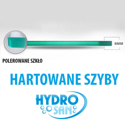 ŚCIANKA PRYSZNICOWA SH05D CZARNA 100 CM 8 MM