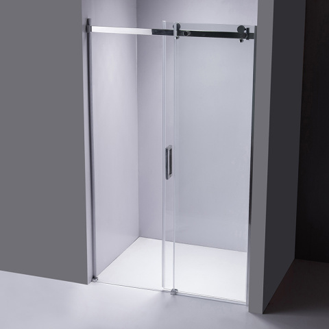 DRZWI PRYSZNICOWE Z BRODZIKIEM SH03B/ST04A CHROM/BIAŁY 95-100/100x90 CM 8 MM