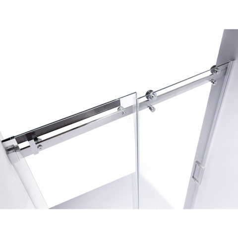 DRZWI PRYSZNICOWE Z BRODZIKIEM SH03B/ST04A CHROM/BIAŁY 95-100/100x90 CM 8 MM