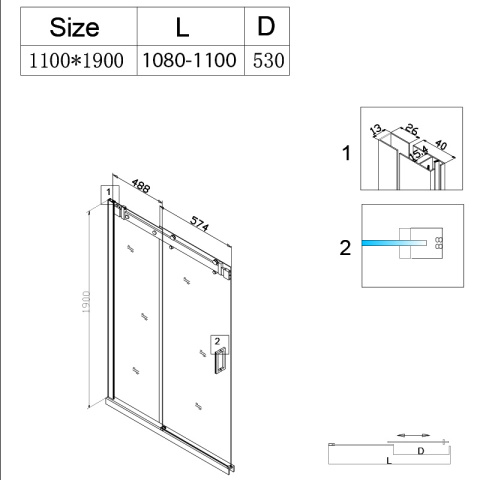 DRZWI PRYSZNICOWE Z BRODZIKIEM SH03C/ST04B CHROM/BIAŁY 105-110/110x90 CM 8 MM DRZWI PRYSZNICOWE Z BRODZIKIEM SH03C/ST04B CHROM/BIAŁY 105-110/110x90 CM 8 MM
