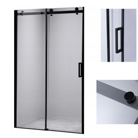 DRZWI PRYSZNICOWE Z BRODZIKIEM SH03C/ST04B CZARNE/CZARNY 105-110/110x90 CM 8 MM DRZWI PRYSZNICOWE Z BRODZIKIEM SH03C/ST04B CZARNE/CZARNY 105-110/110x90 CM 8 MM
