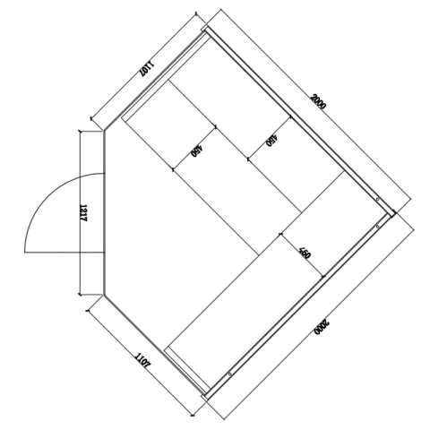 SAUNA FIŃSKA WYSOKOTEMPERATUROWA Z PIECEM OSLO6/HARVIA 8KW 5-6 OSOBOWA 200x200 CM