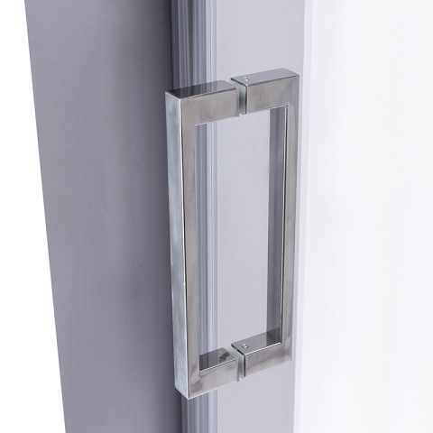 DRZWI PRYSZNICOWE Z BRODZIKIEM SH03D/ST03C CHROM/BIAŁY 115-120/120x80 CM 8 MM