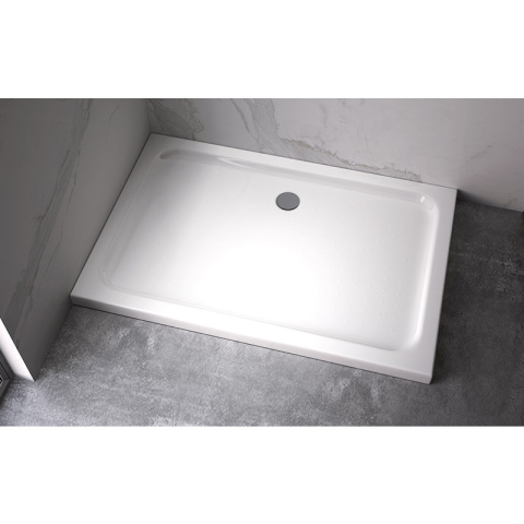 DRZWI PRYSZNICOWE Z BRODZIKIEM SH03D/ST03C CHROM/BIAŁY 115-120/120x80 CM 8 MM