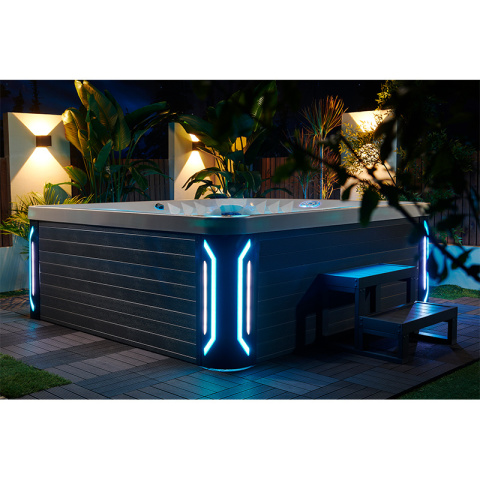 JACUZZI OGRODOWE WANNA SPA743 NIEBIESKA FALA OCEANU OBUDOWA SZARA 220x220 CM JACUZZI OGRODOWE WANNA SPA743 NIEBIESKA FALA OCEANU OBUDOWA SZARA 220x220 CM