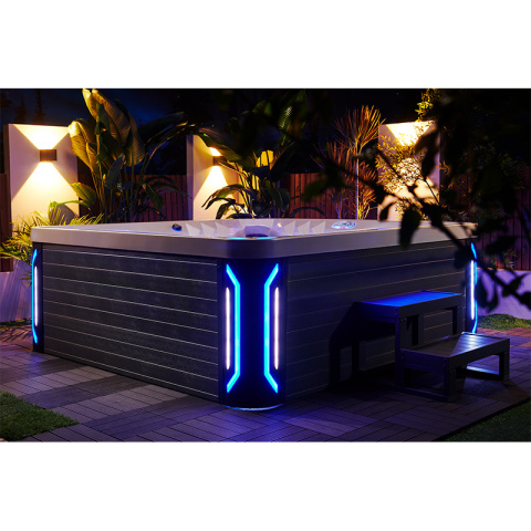 JACUZZI OGRODOWE WANNA SPA743 NIEBIESKA FALA OCEANU OBUDOWA SZARA 220x220 CM JACUZZI OGRODOWE WANNA SPA743 NIEBIESKA FALA OCEANU OBUDOWA SZARA 220x220 CM