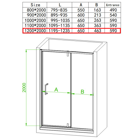 DRZWI PRYSZNICOWE SH08E CZARNE 120 CM 6 MM DRZWI PRYSZNICOWE SH08E CZARNE 120 CM 6 MM